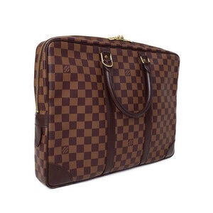 Louis Vuitton Voyage Bag Damier Ebene Brown Business Document Porte